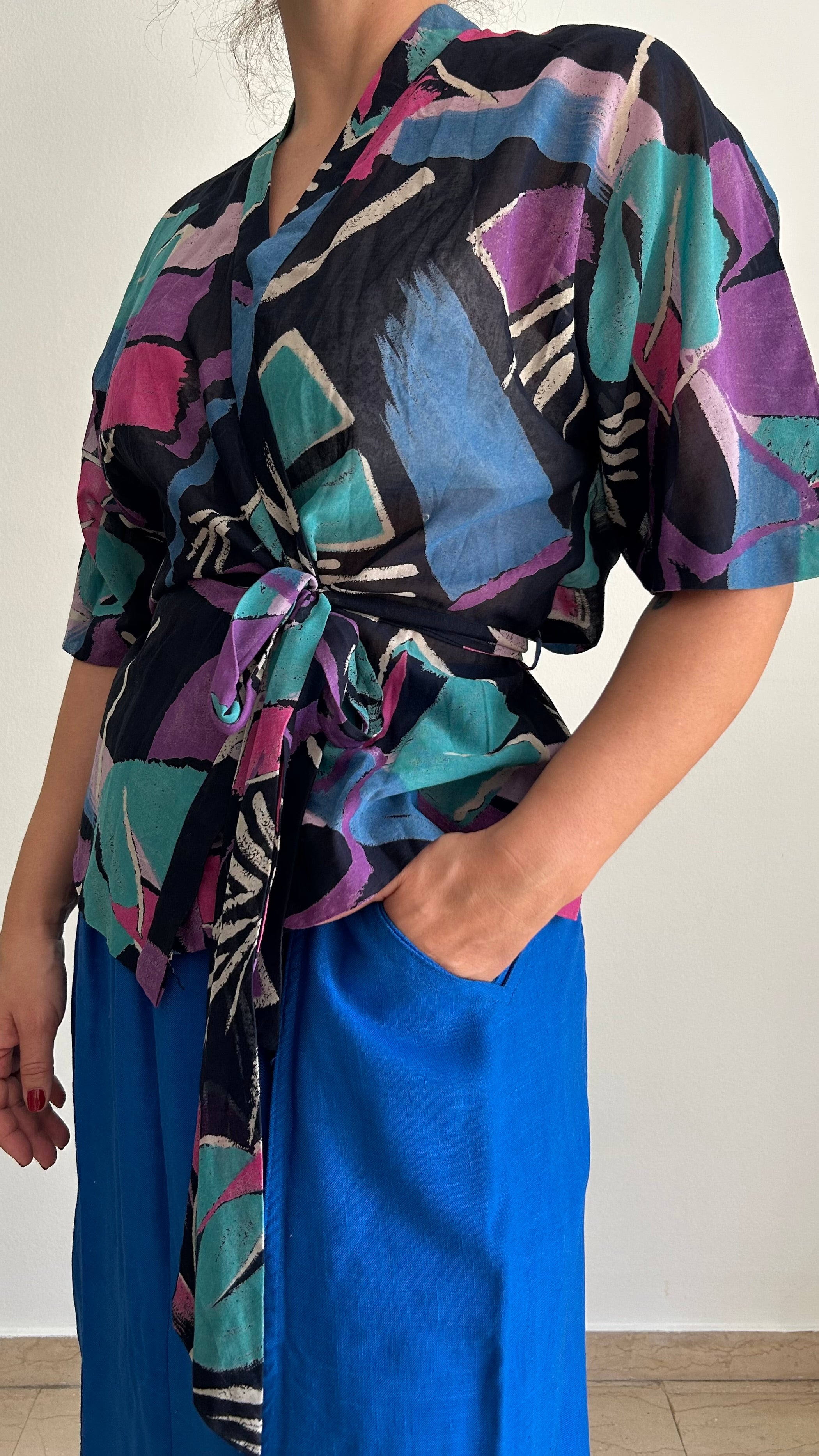 Vintage Handmade Kimono-Style Blouse | One Size