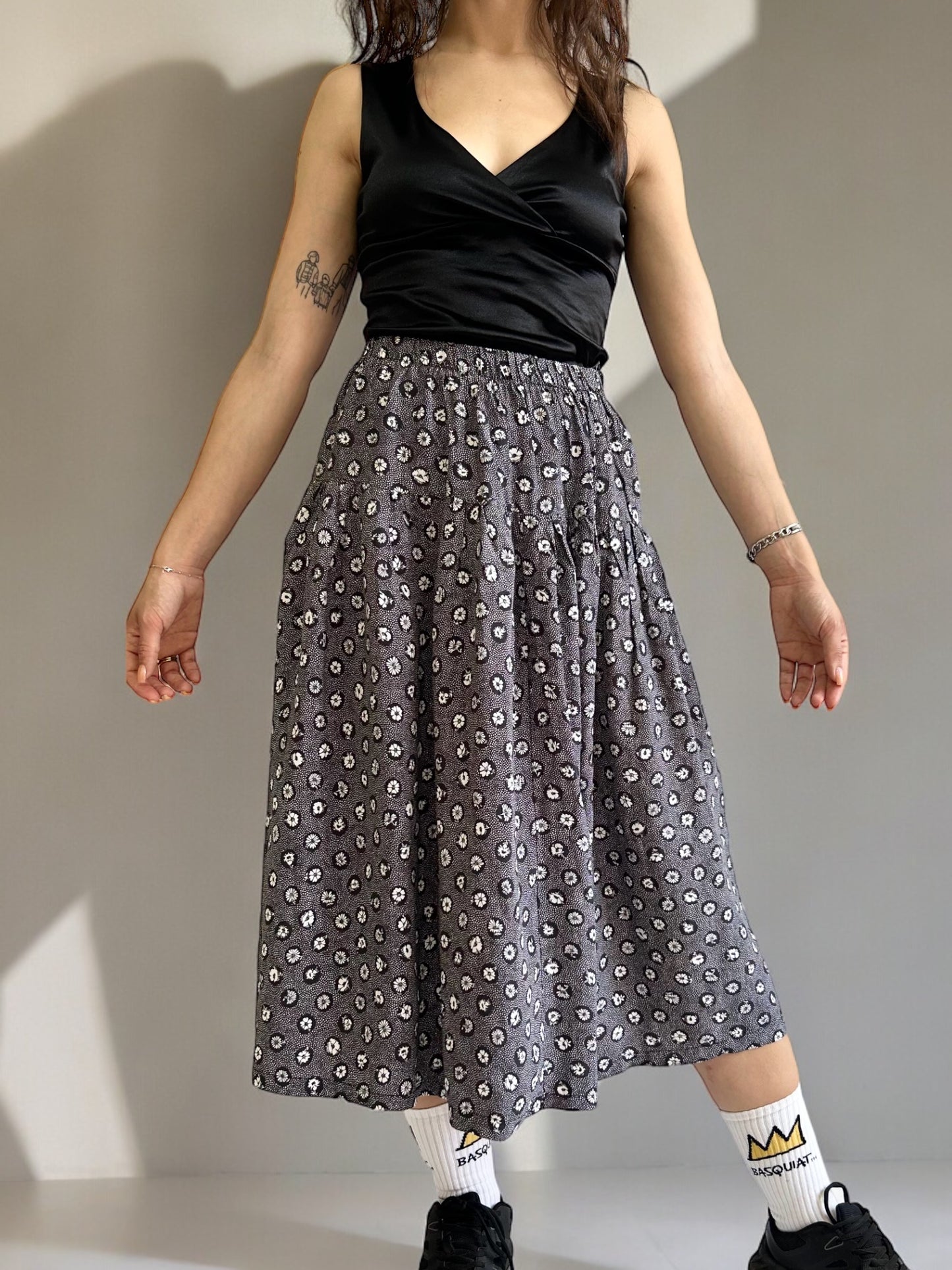 Vintage Flared Floral Skirt