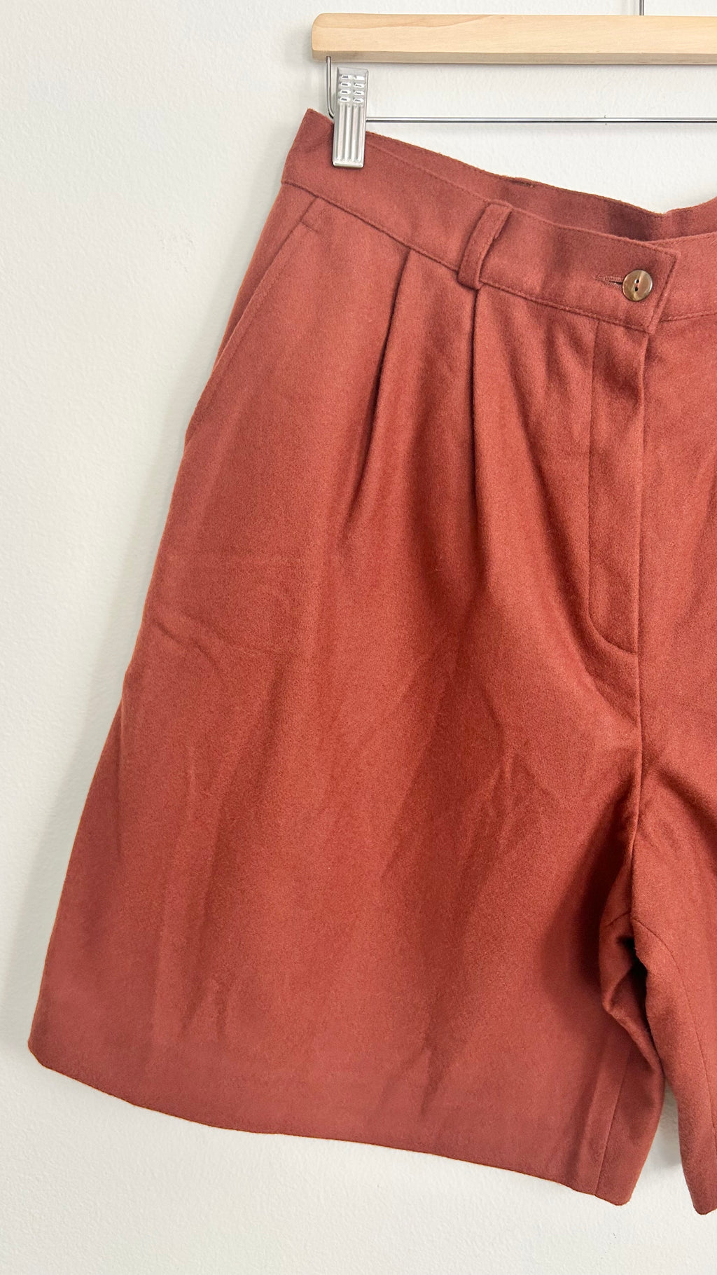 1970s Brick-Red Wool Shorts