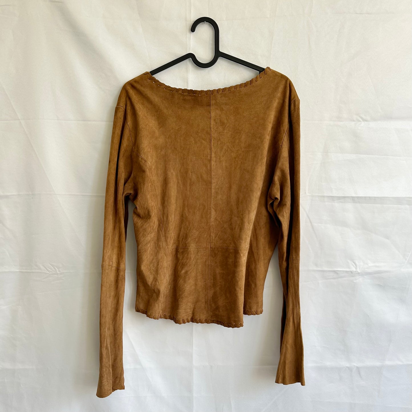 Vintage Leather Long Sleeve Zip Top