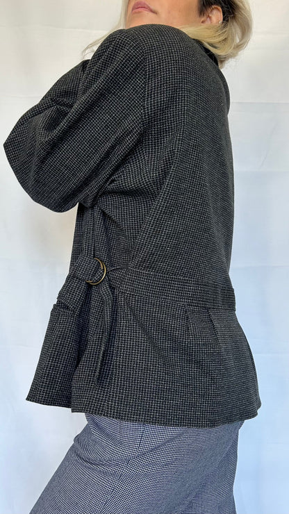 Vintage Zip Blazer with Shoulder Pads