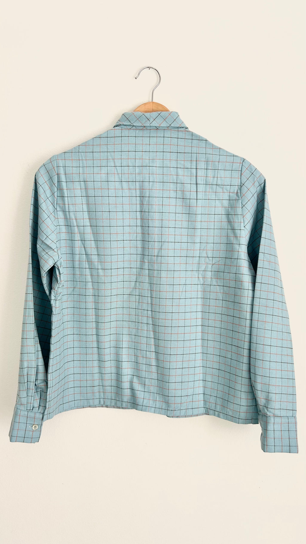 1970s Light Blue Flannel Button-Up Shirt – Long Sleeve