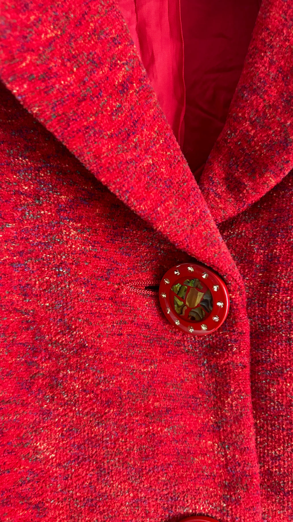 Vintage Textured Red Blazer