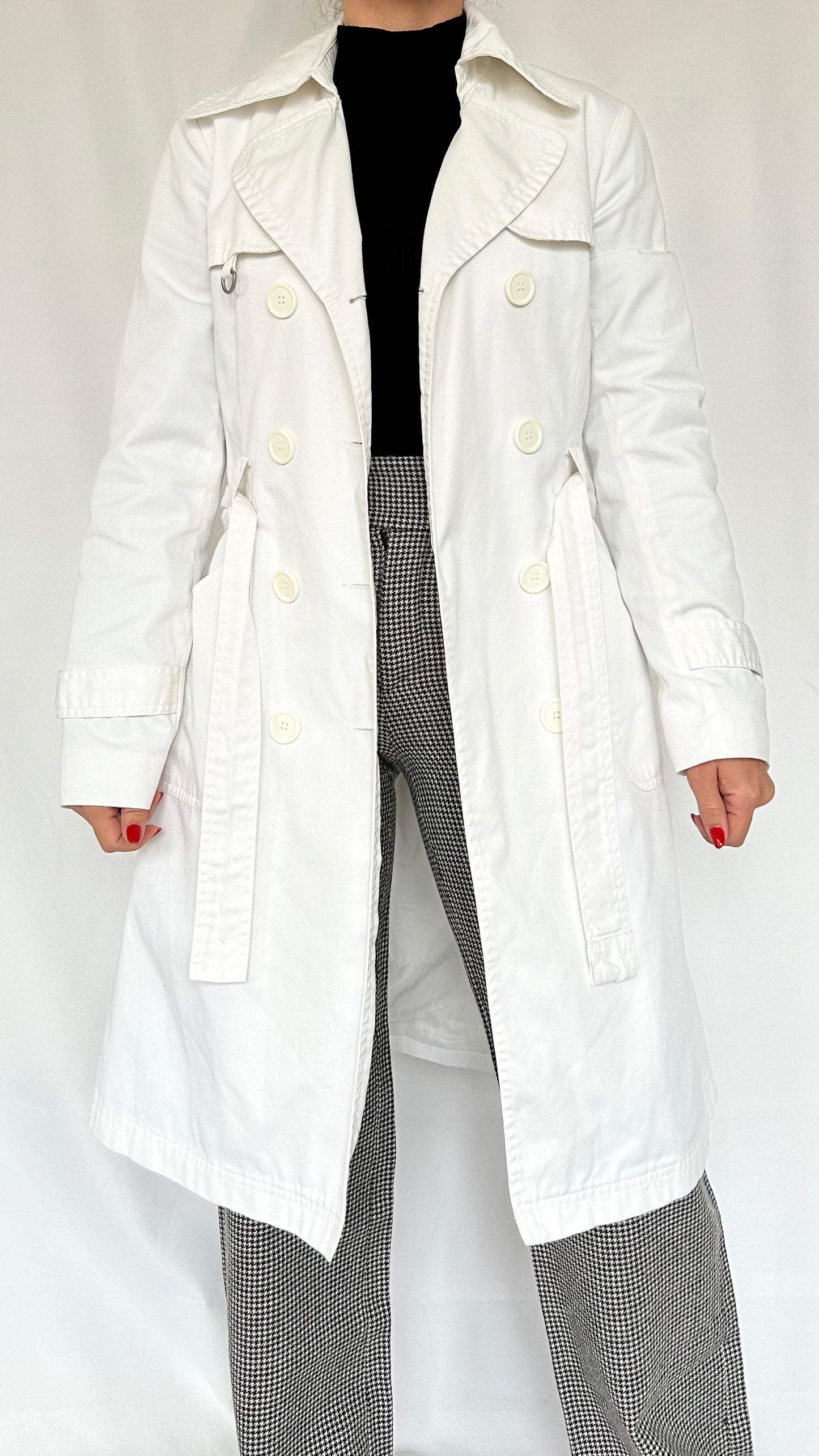 White Denim Trench Coat