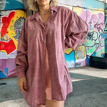 Vintage Patterned Long Sleeve Shirt