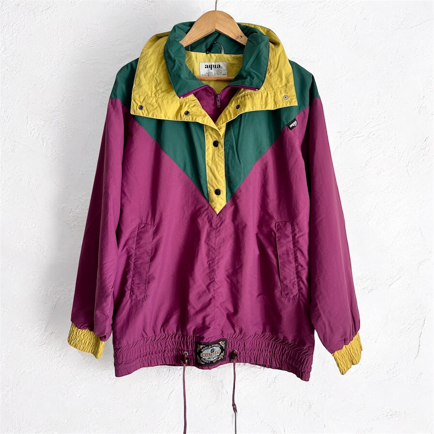 Vintage 90s Color-Block Anorak – Aqua-Tex Outdoor Performance Jacket