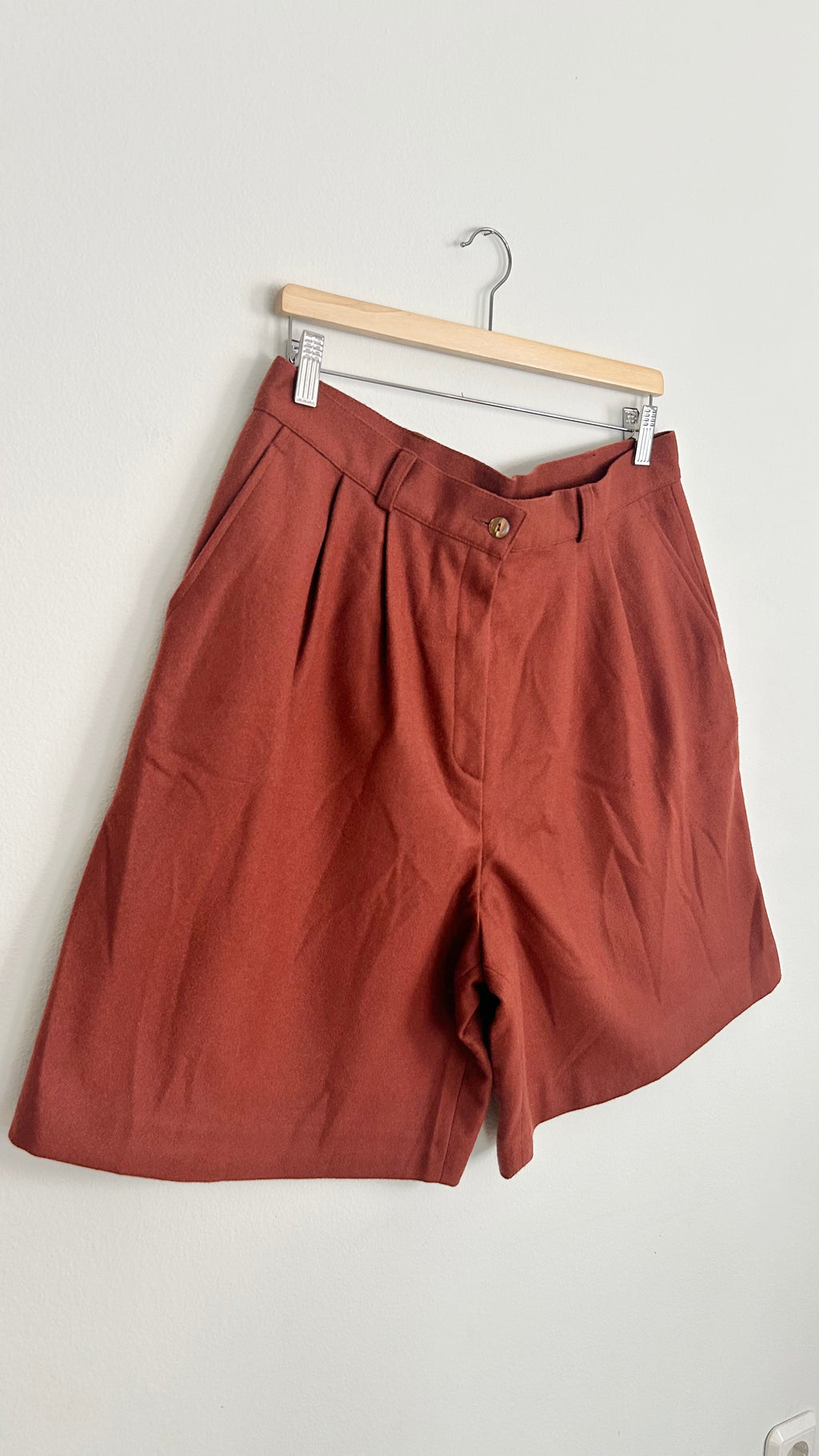 1970s Brick-Red Wool Shorts