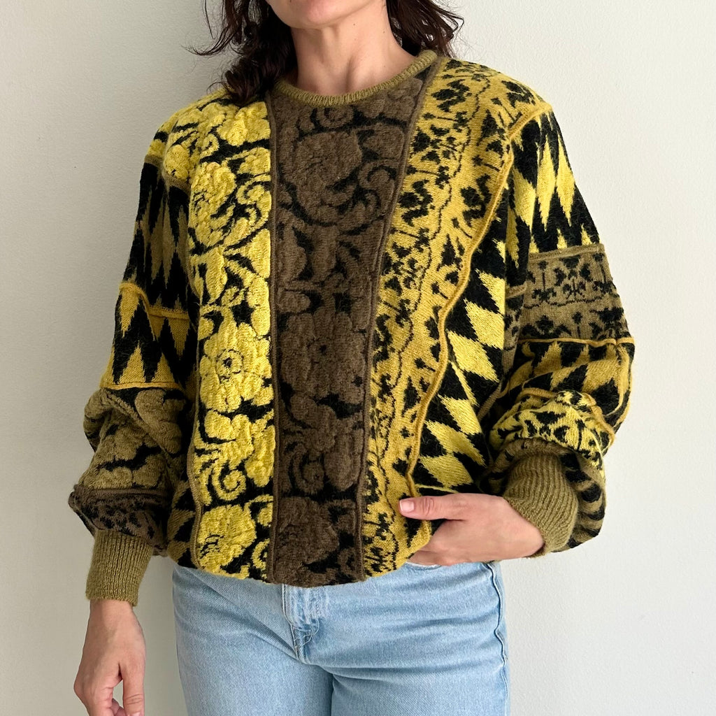 Oversized Baroque Pattern Knit