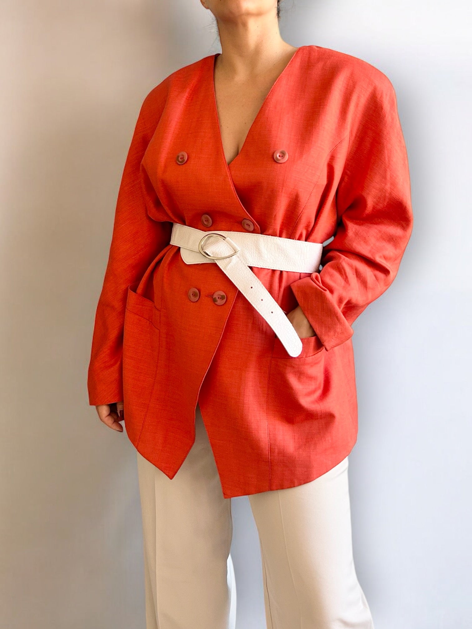Vintage Oversized Orange Blazer