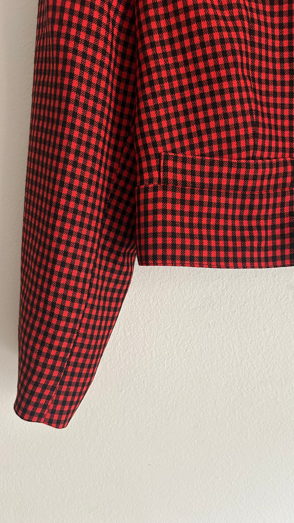 Vintage Red Gingham Cropped Blazer