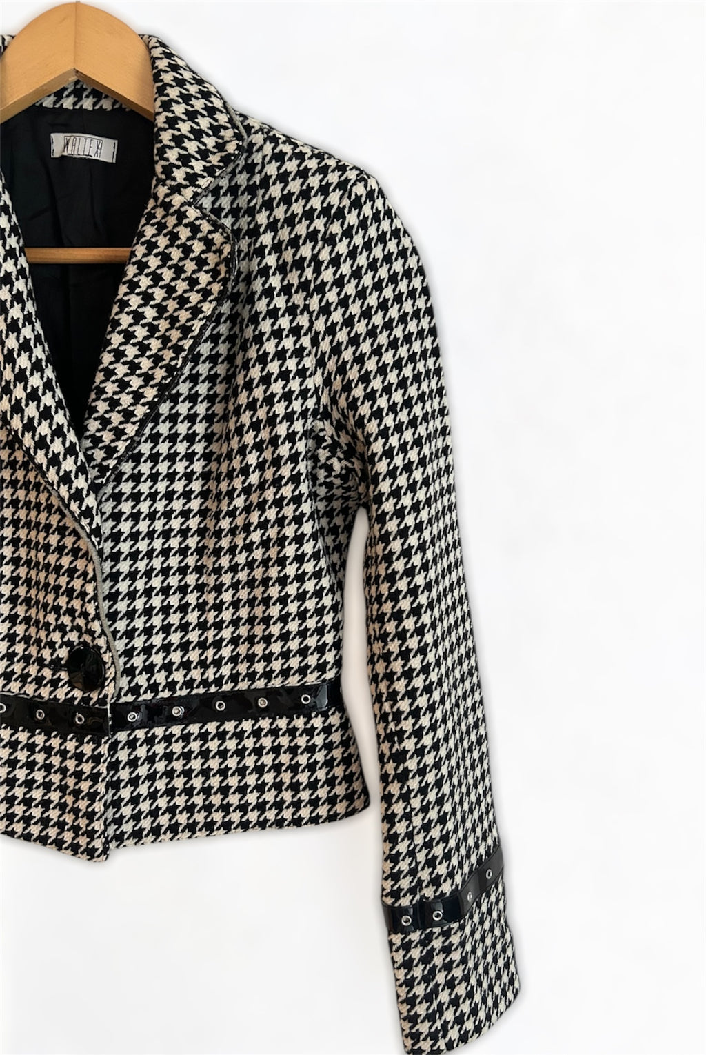 Y2K Houndstooth Blazer – Black & White