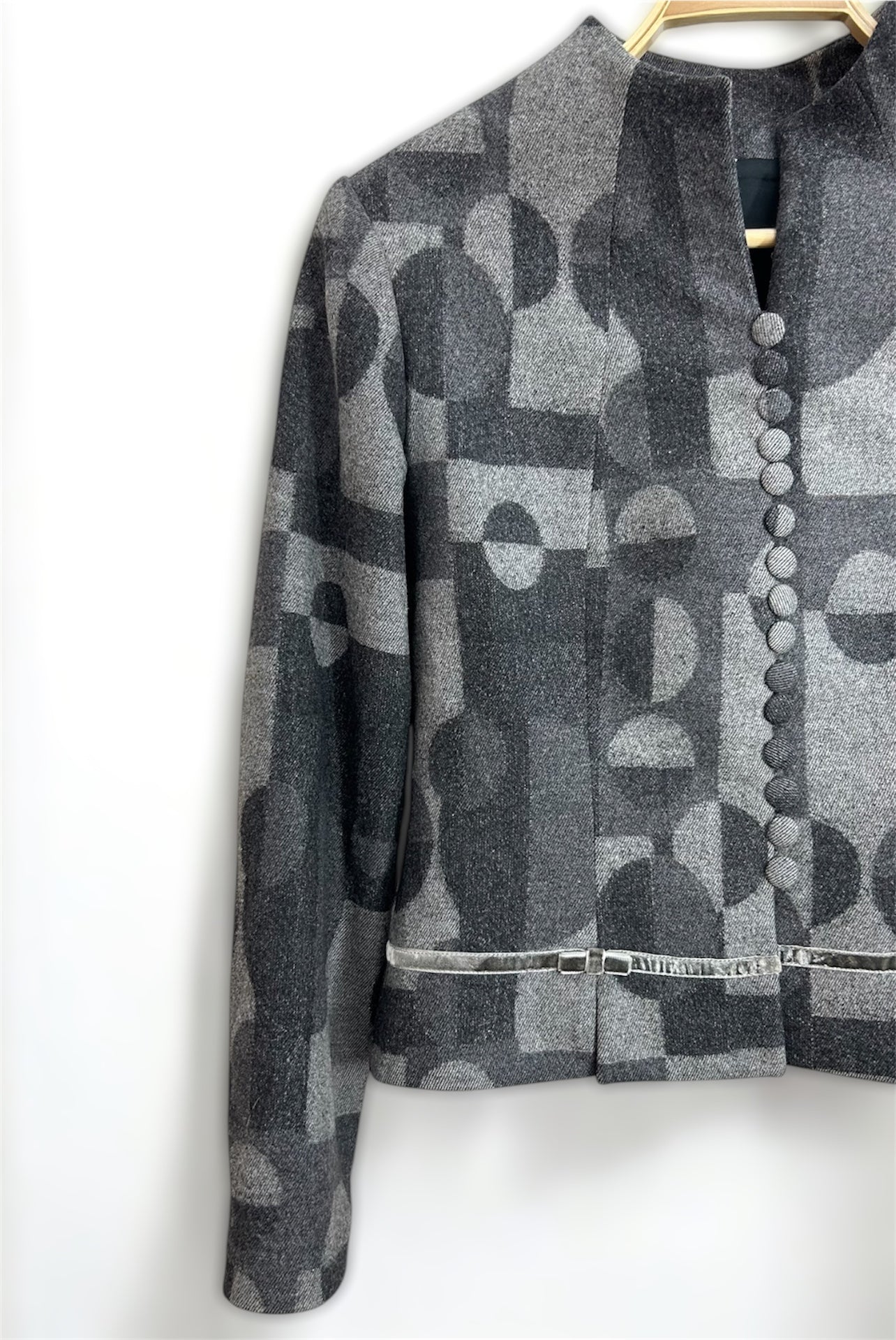 2000s Patterned Blazer – Graphic Minimalism