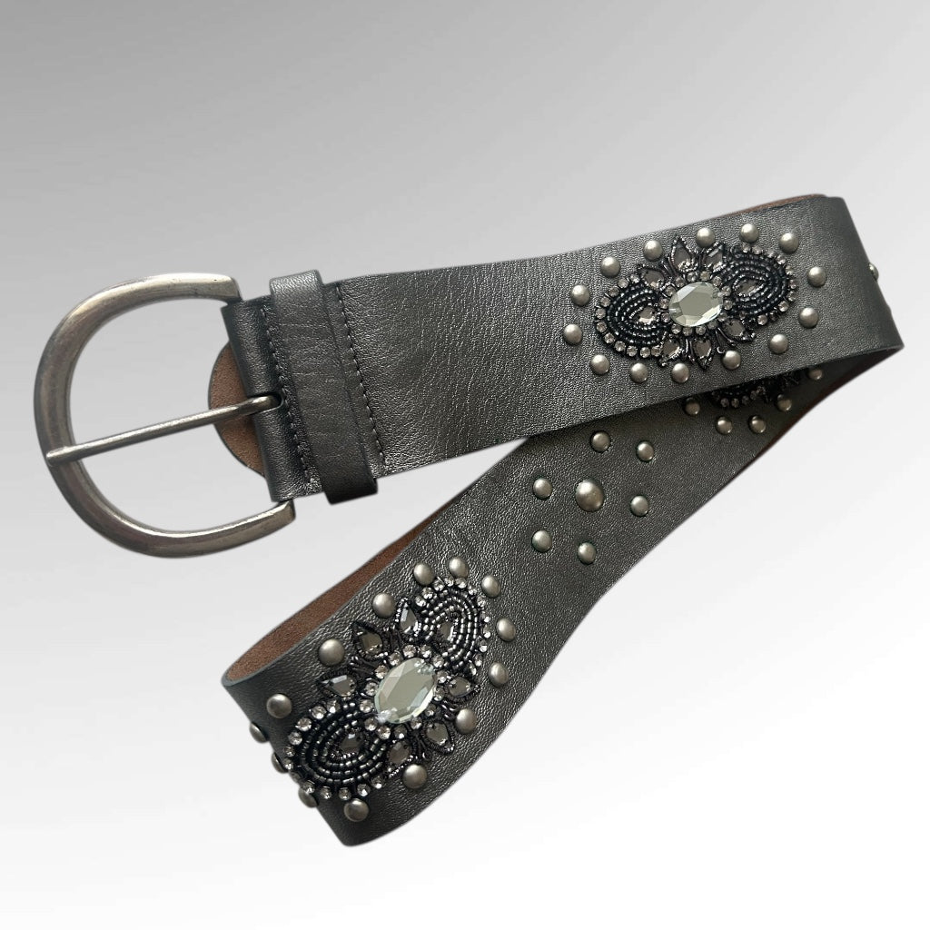 Embellished Metallic Statement Belt