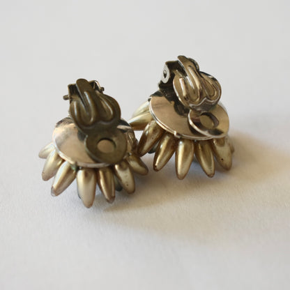 Vintage Flower Clip Earrings