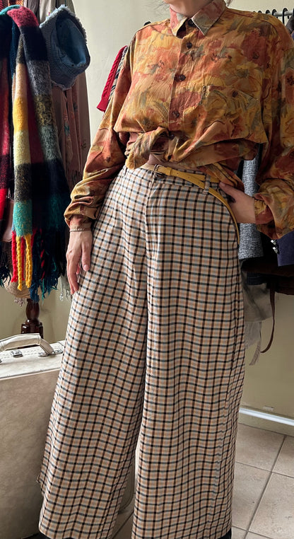 Vintage Plaid Office Culottes