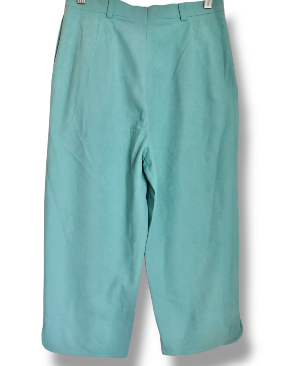 70s Aqua Green High Waisted Capri Pants – Side Button Closure