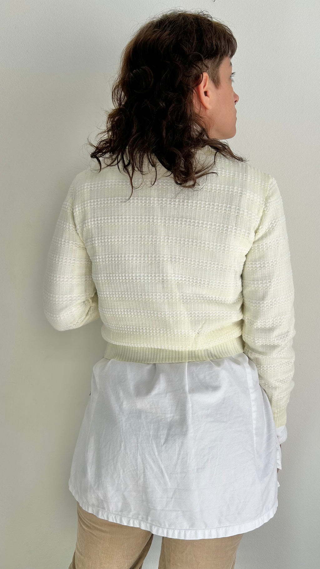 Butter Yellow Vintage Crop Knit Cardigan