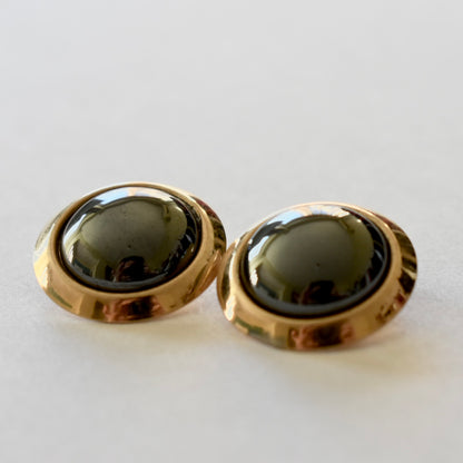 Vintage Black Pearl Clip Earrings