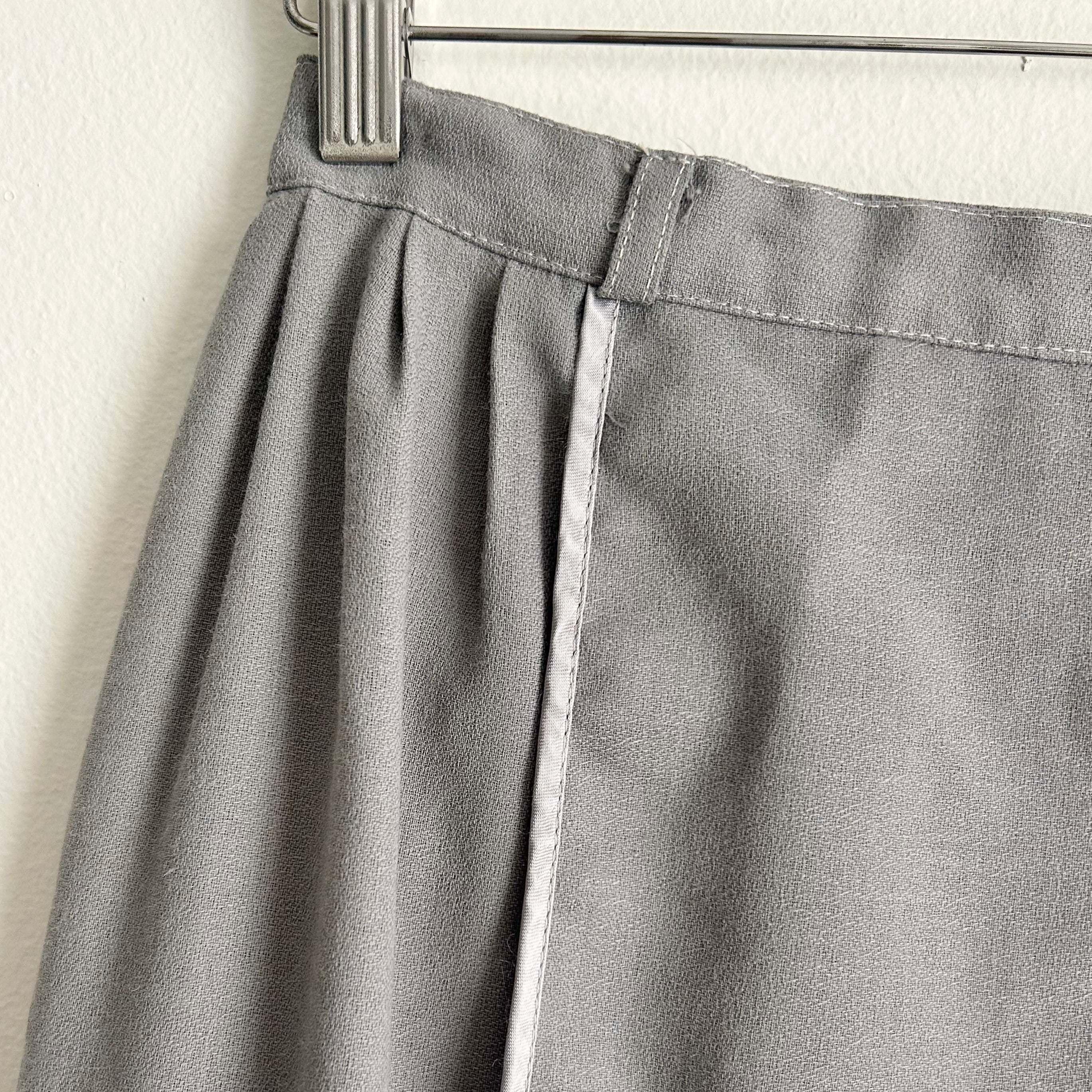 Vintage Slate Grey Wrap Midi Skirt
