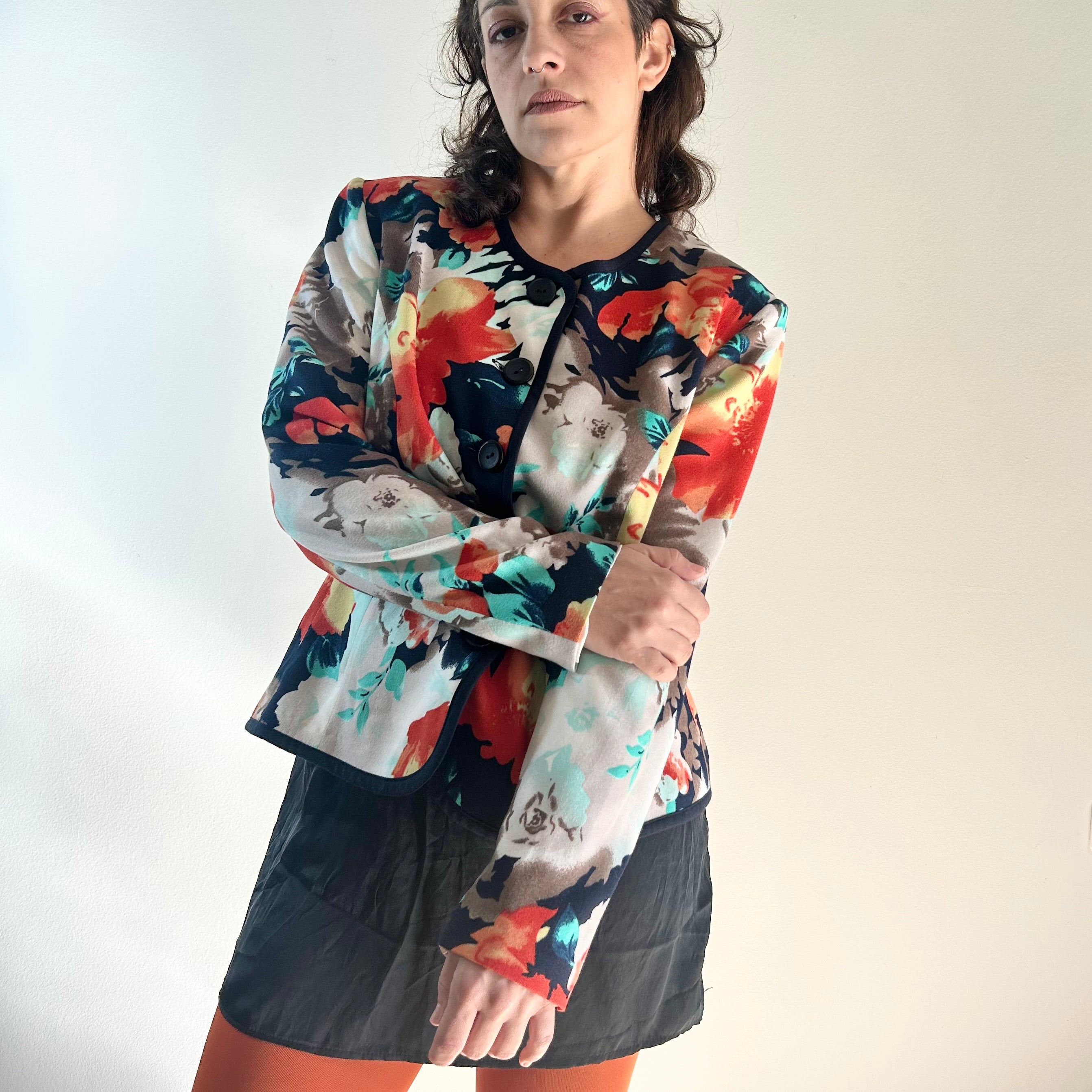Luxima x Miss Sixty: Structured Floral Blazer - Italian Design Heritage - UK 16
