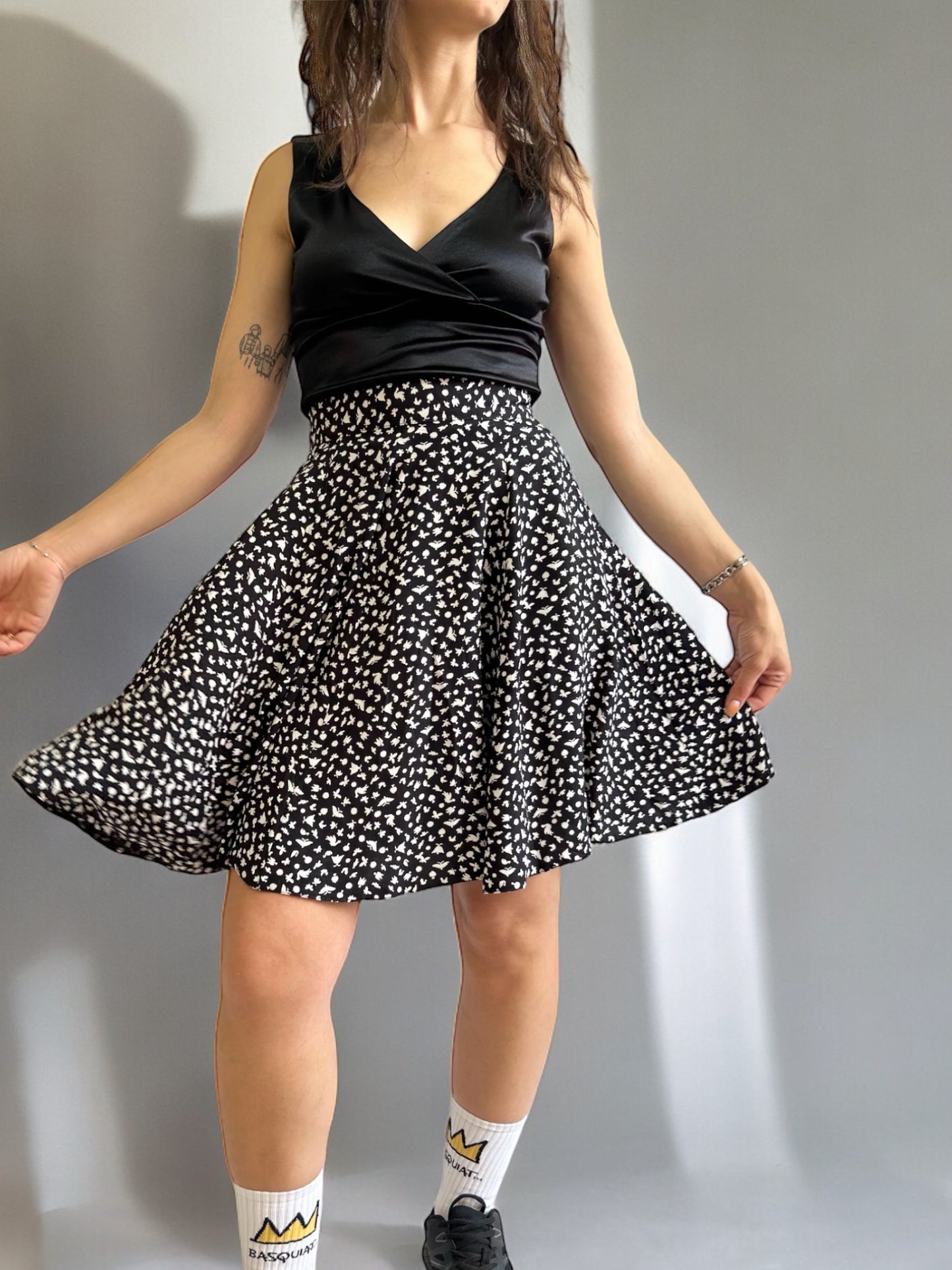 Vintage Flared Midi Skirt