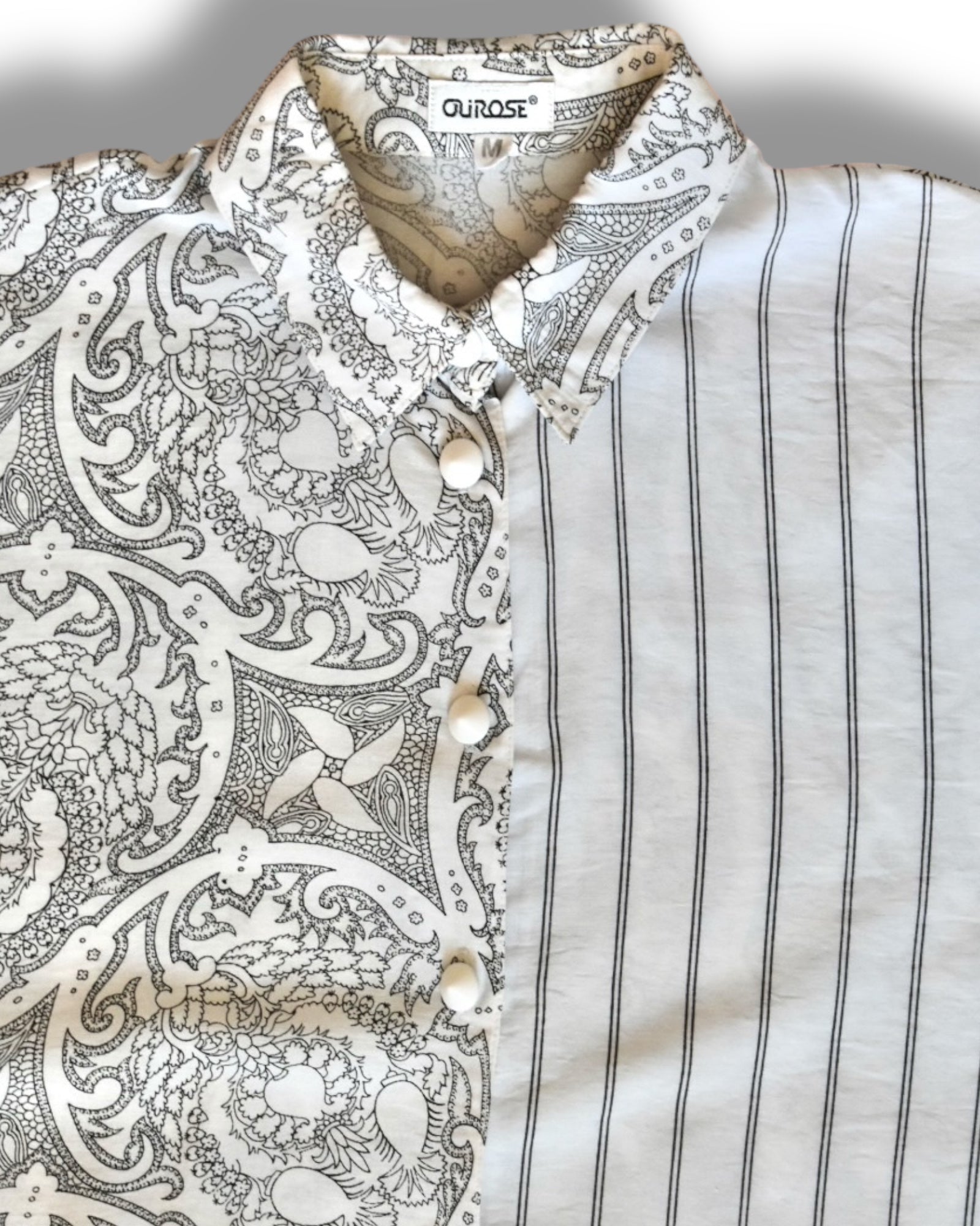 Vintage Button-Up Shirt (Vertical stripes and classic patterns)