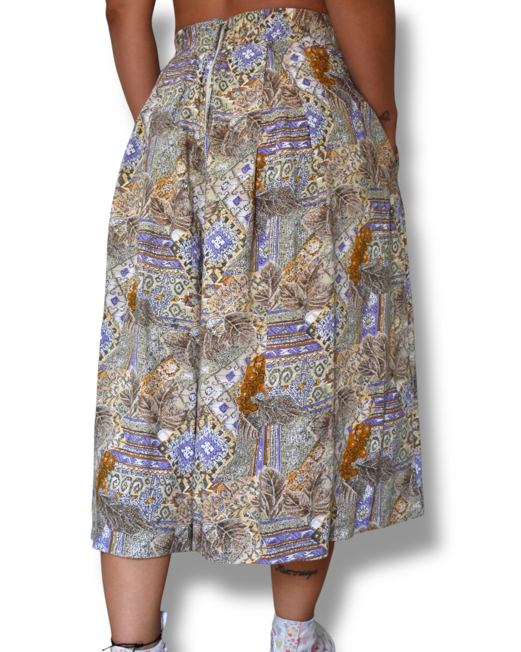 Vintage Wide-Leg Culotte Shorts – 100% Viscose