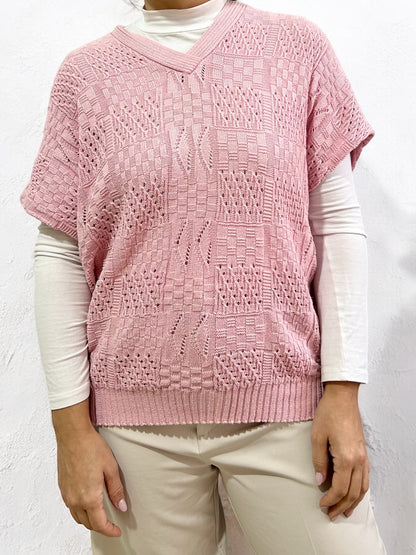 Vintage Light Pink Knitted Vest