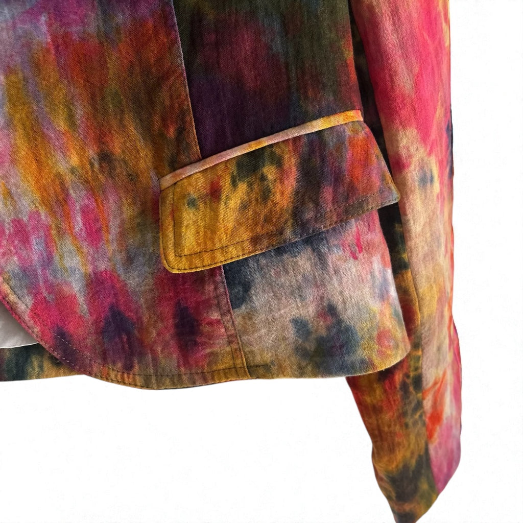 Y2K Abstract Tie-Dye Structured Blazer