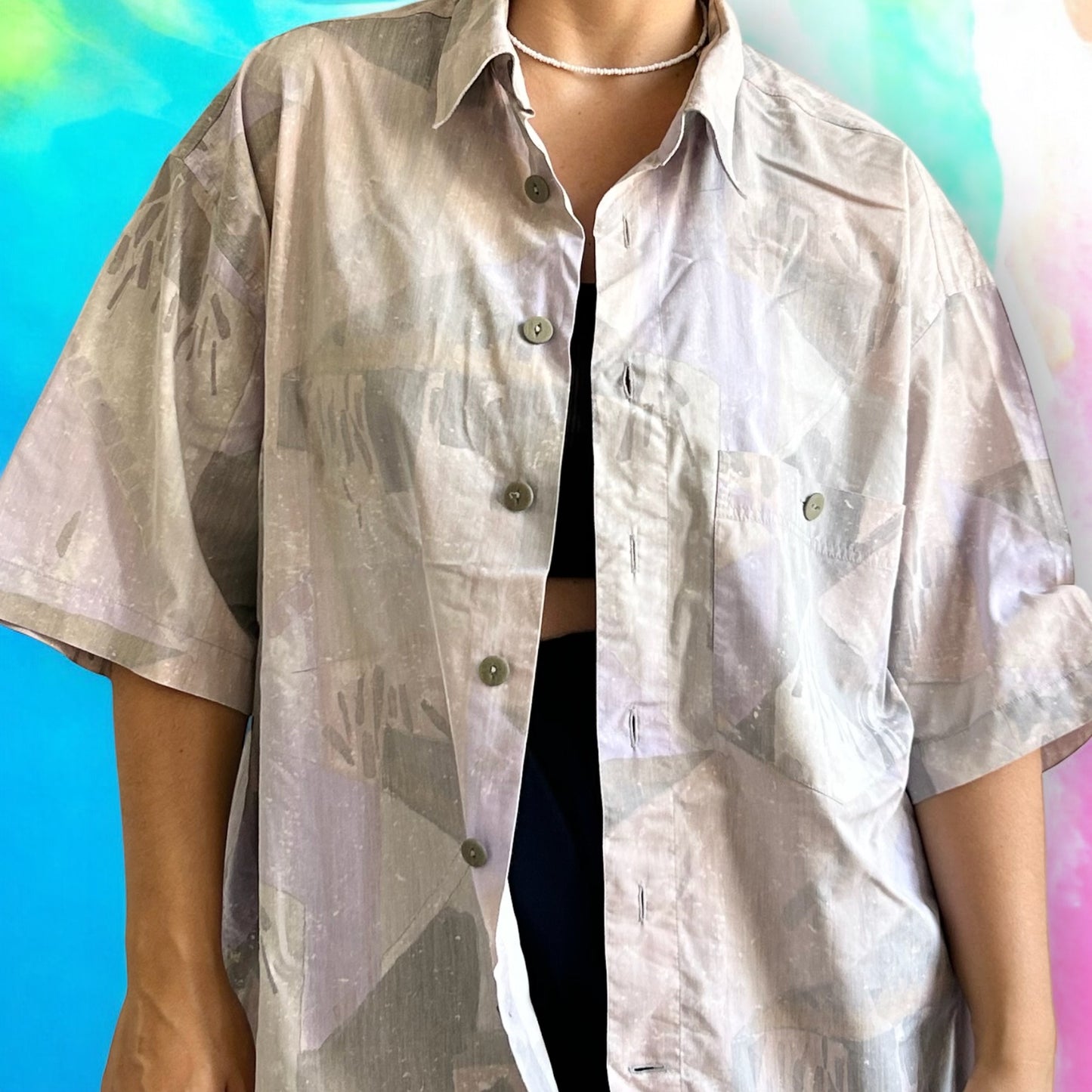 80’s Patterned Short Sleeve Shirt