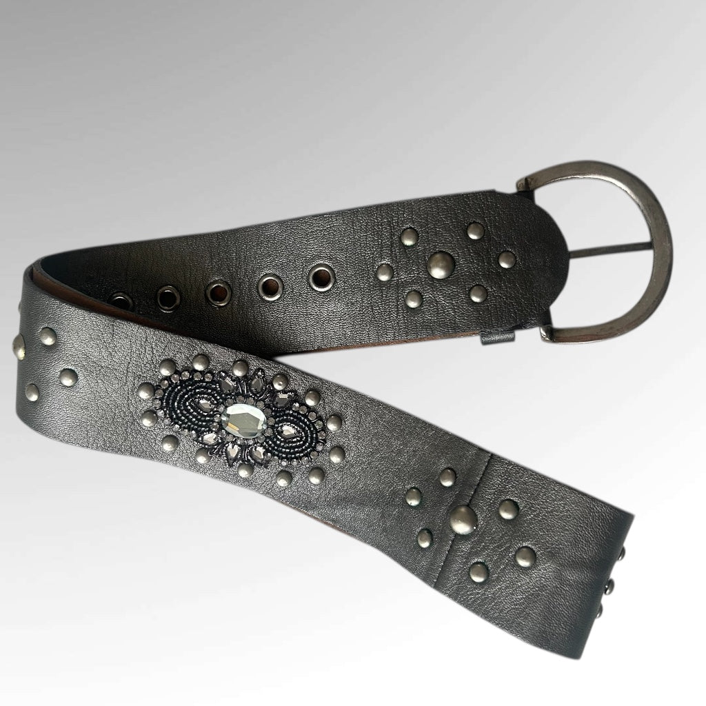 Embellished Metallic Statement Belt