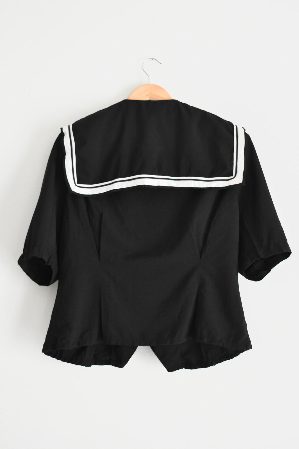 Vintage Black Women’s Blouse with Sailor Collar