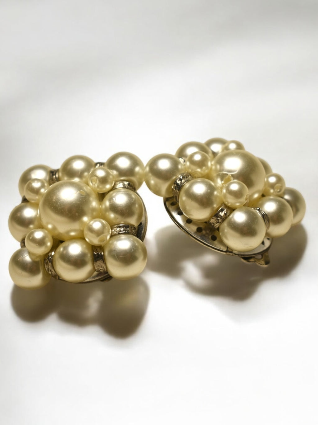 Vintage Pearls Clip Earrings