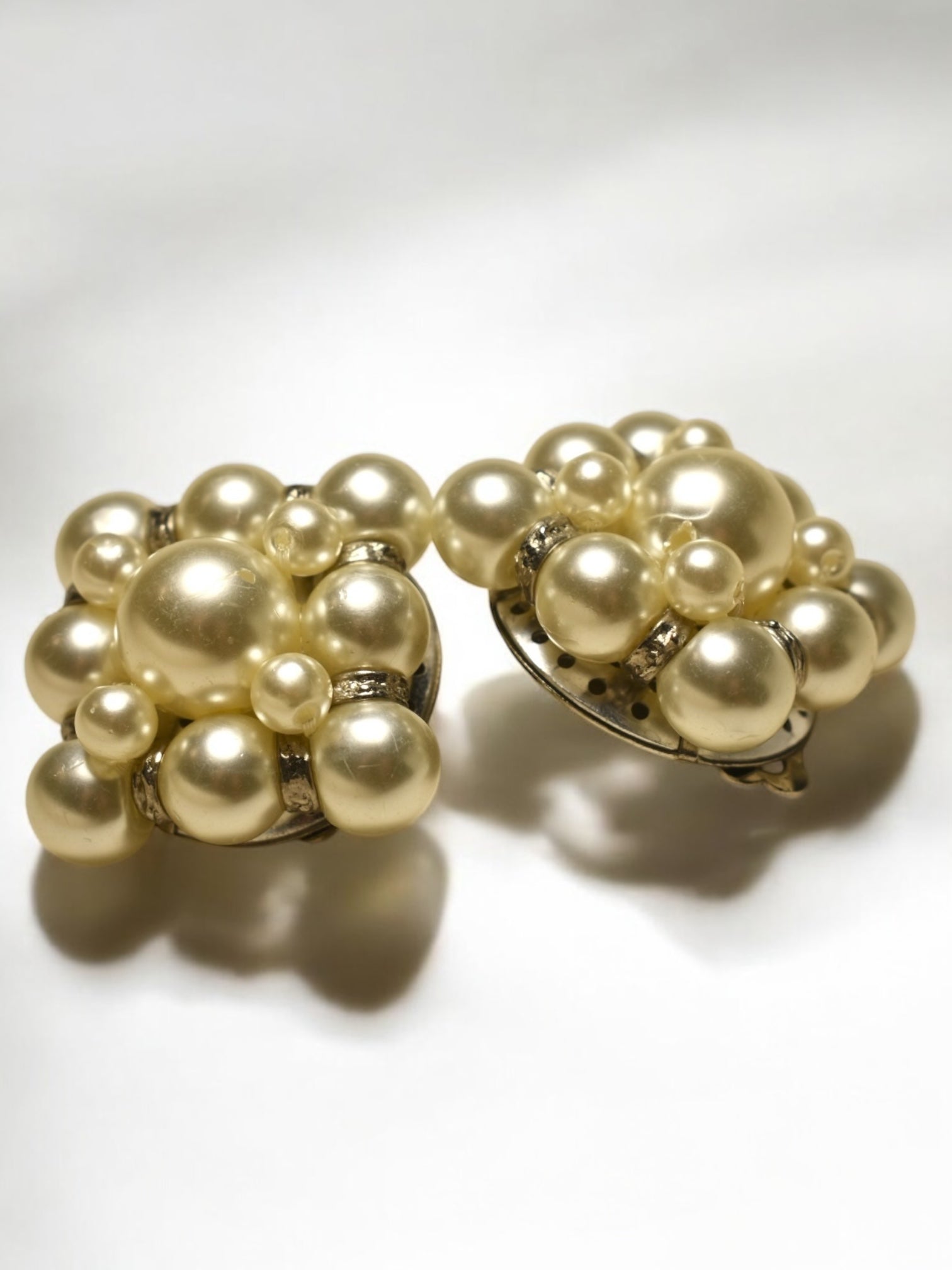 Vintage Pearls Clip Earrings