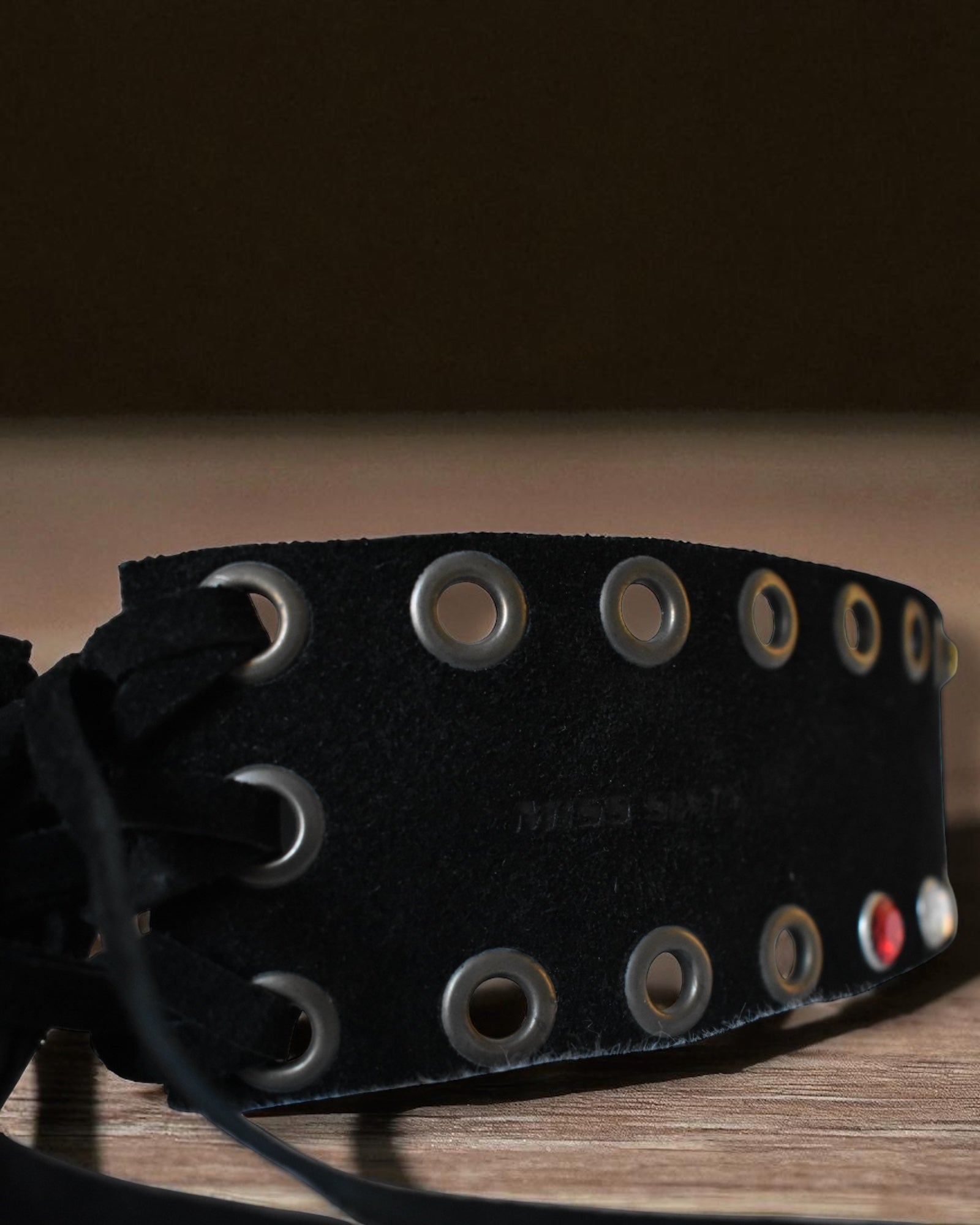 Miss Sixty “Ellie Belt” – Y2K Wide Suede Grommet Lace-Up Belt – Made in Italy – New with Tags