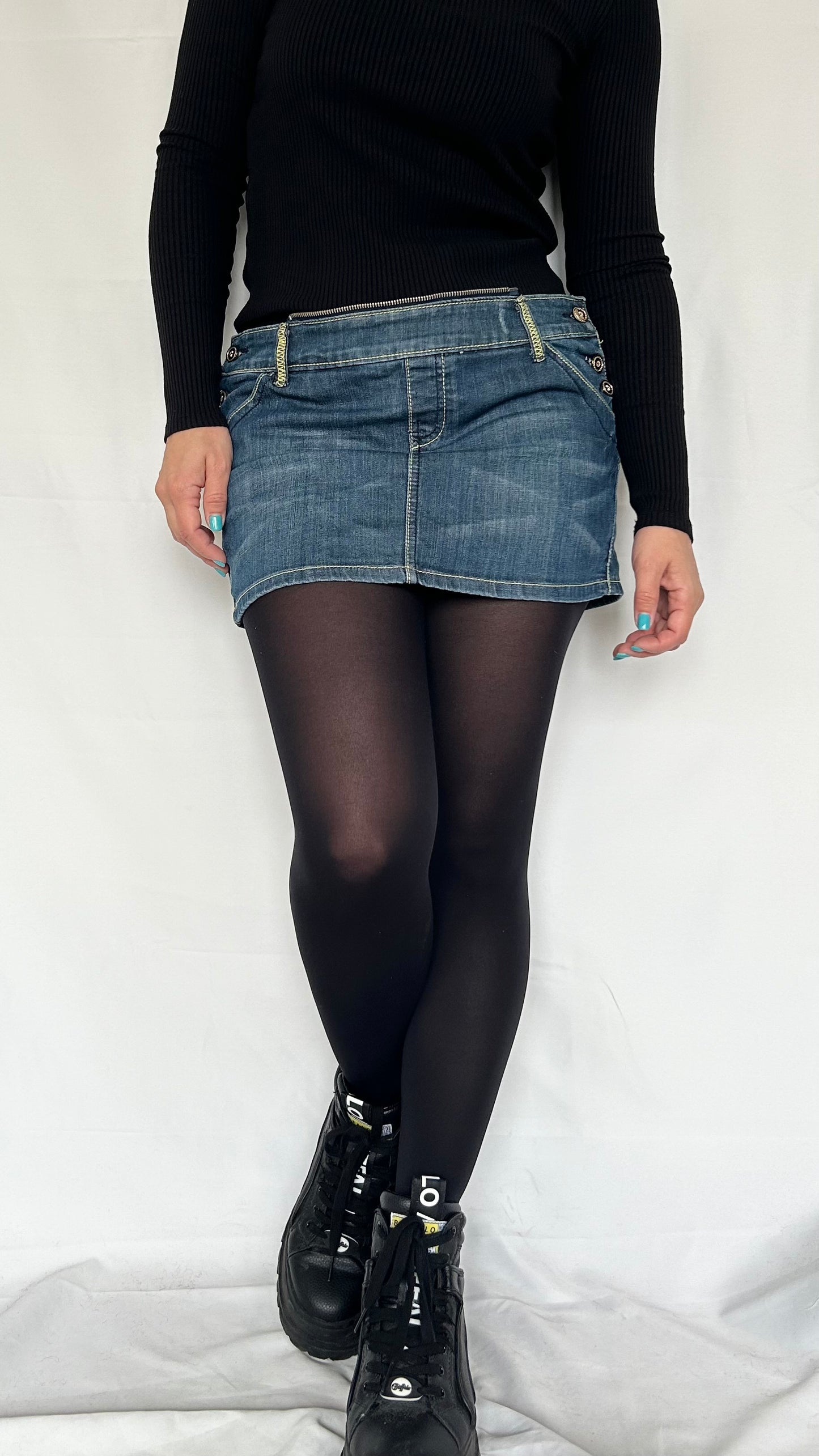 Y2K Mini Skirt Dungarees