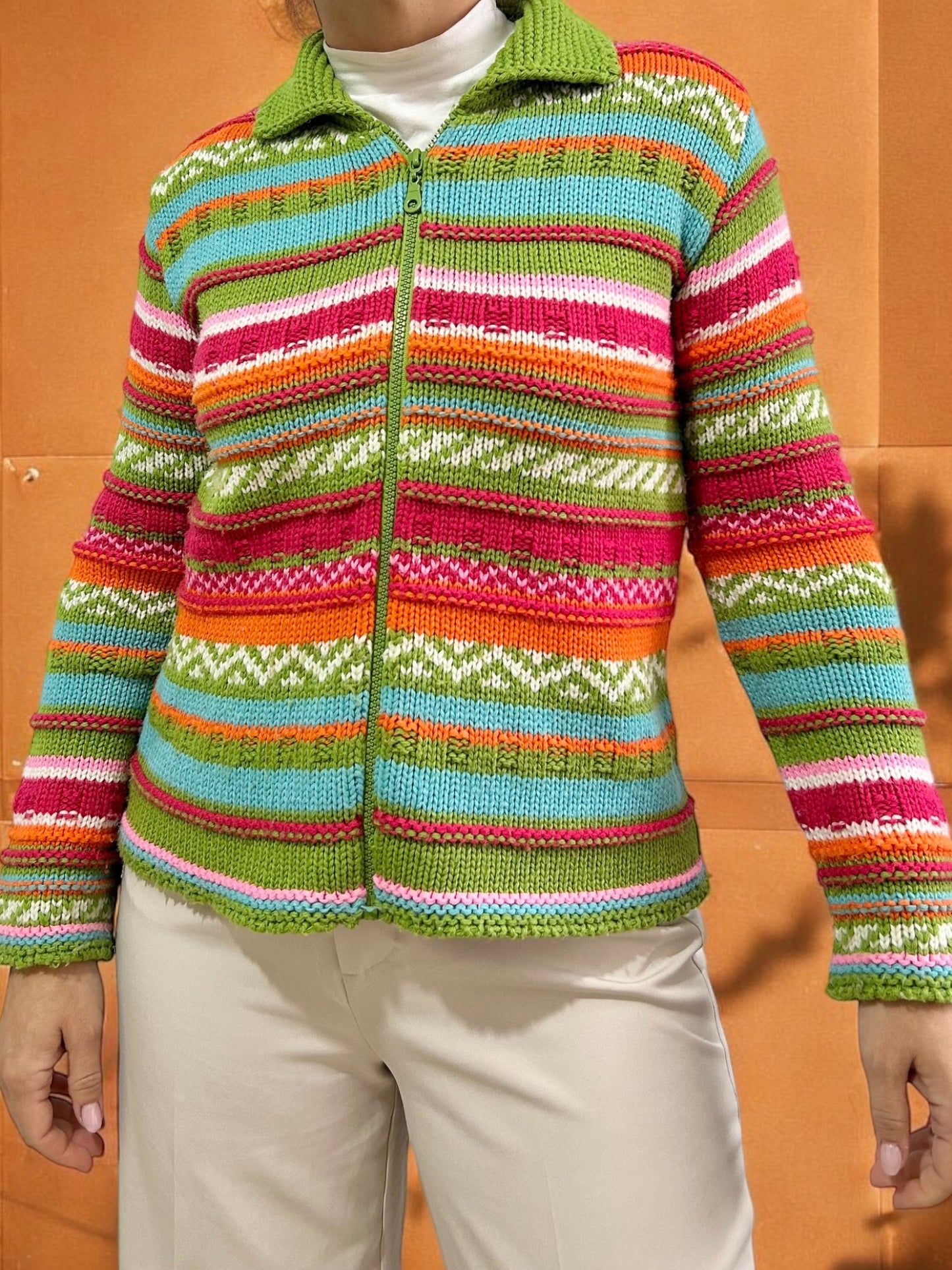 Vintage Colourful Knitted Jacket