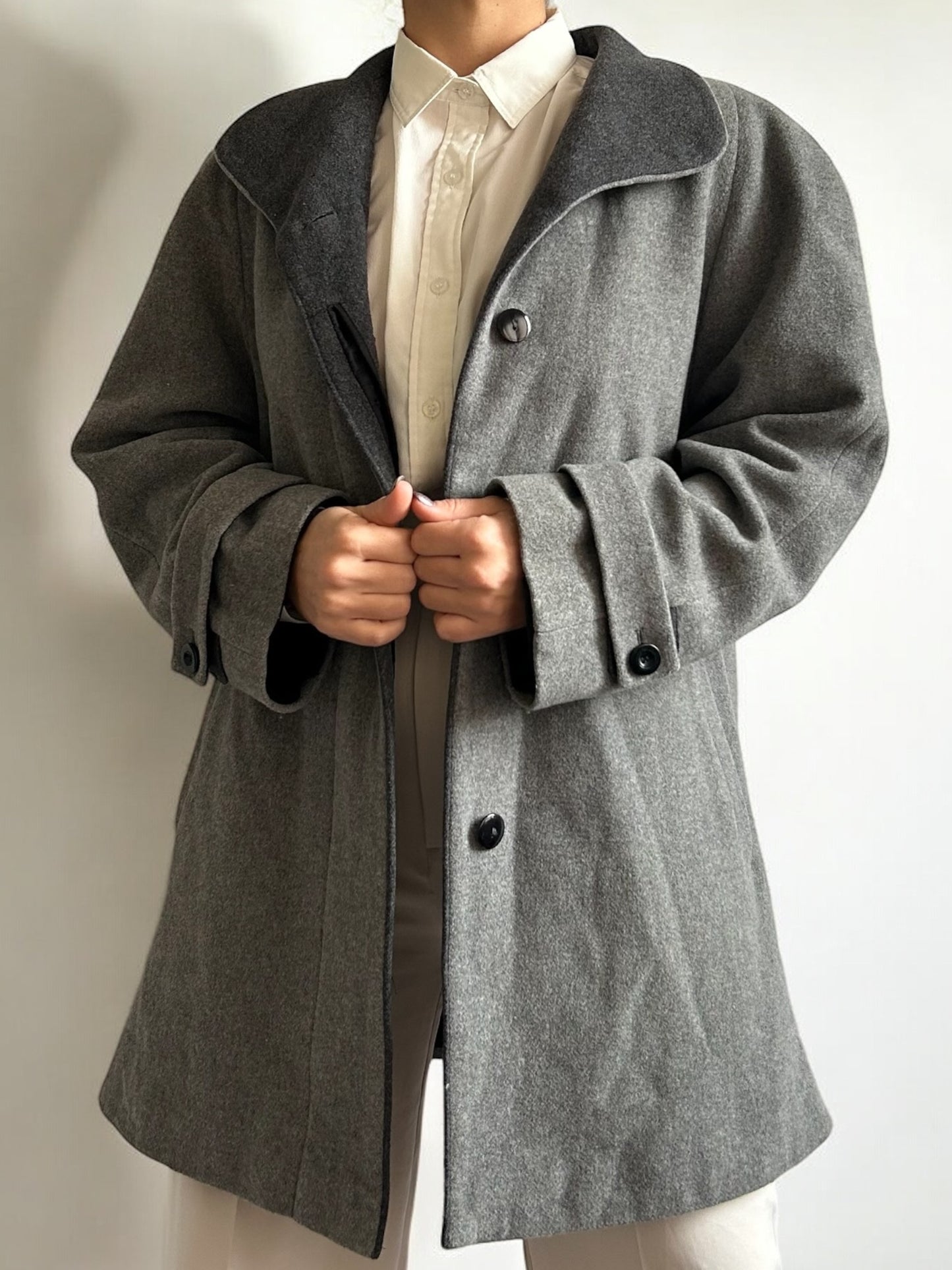 Vintage Grey Wool Coat