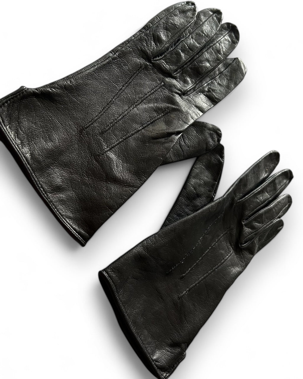 Vintage Petite Black Leather Gloves