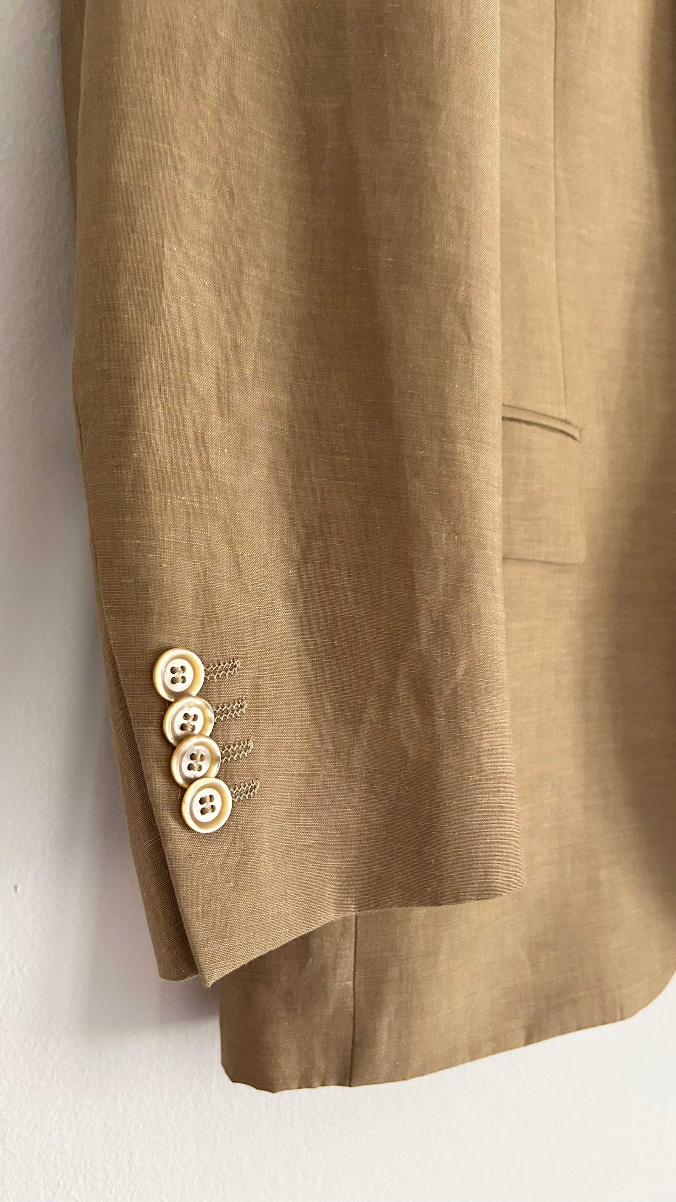 Vintage 1980s Maxi Blazer | Wool & Linen Blend | Italian Size 46