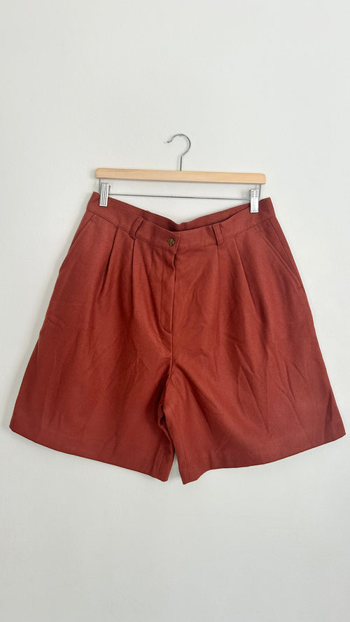 1970s Brick-Red Wool Shorts