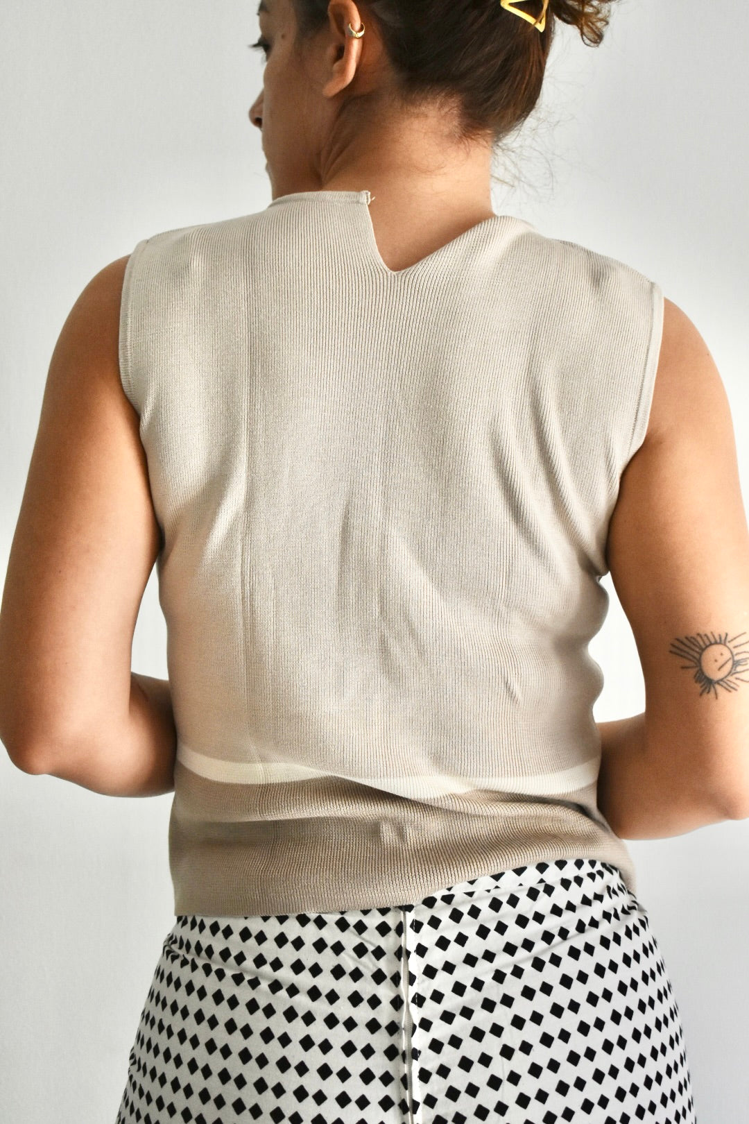 Vintage Sleeveless Silk Knit Top