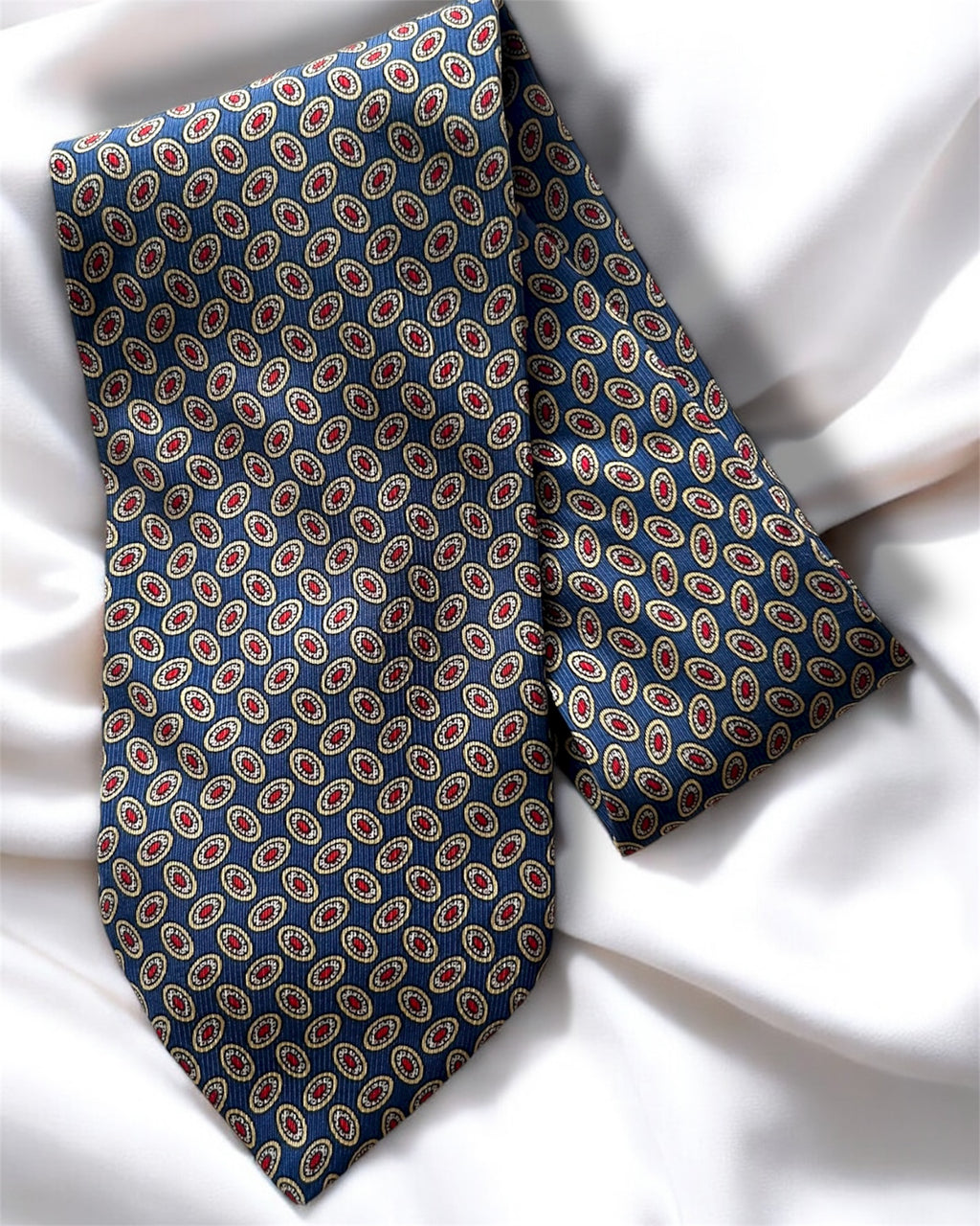 Vintage Sergio Romani Italy Handmade Silk Tie – Dark Blue