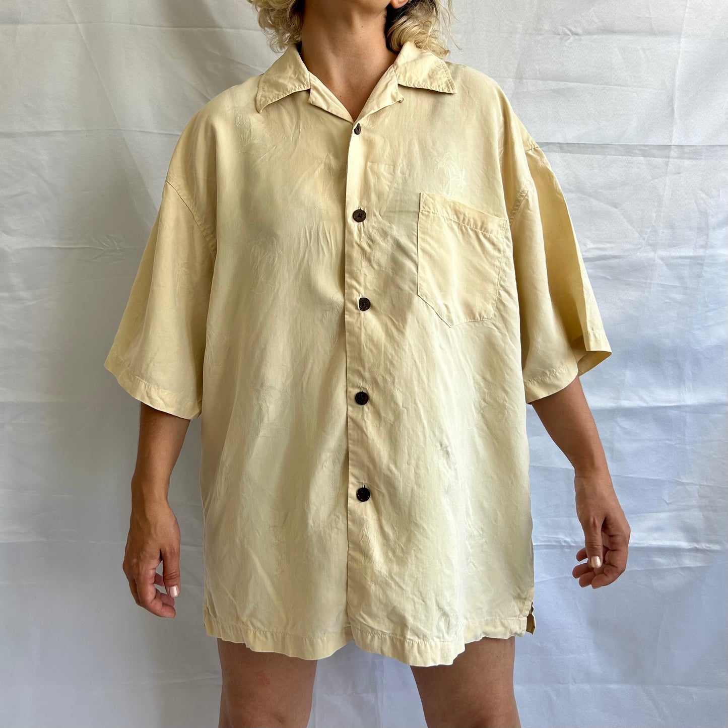 Vintage 100% Silk Short Sleeve Shirt