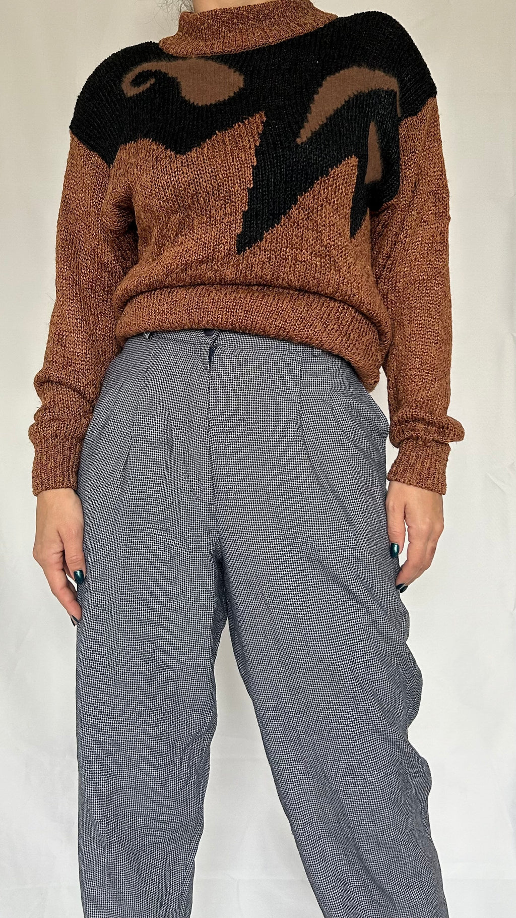 Vintage High Waisted Office Pants B&W