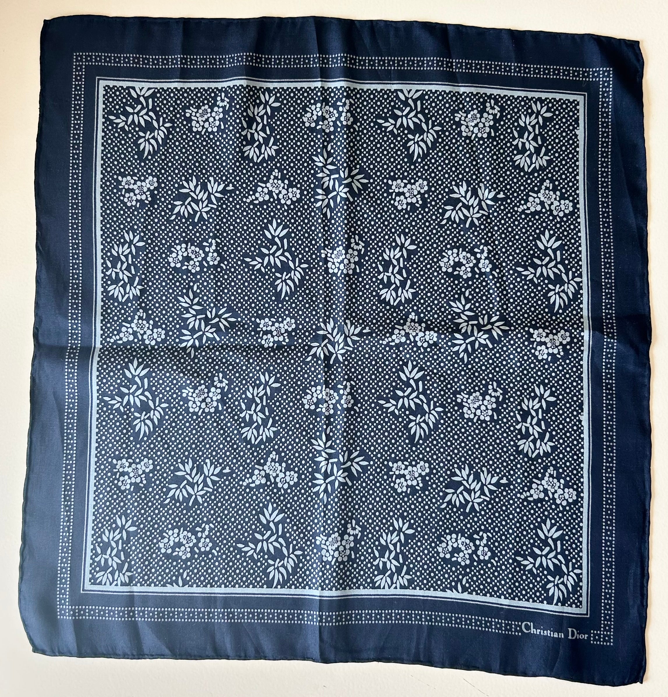 Vintage Christian Dior Monsieur Set – Silk Tie & Pocket Square 1980s