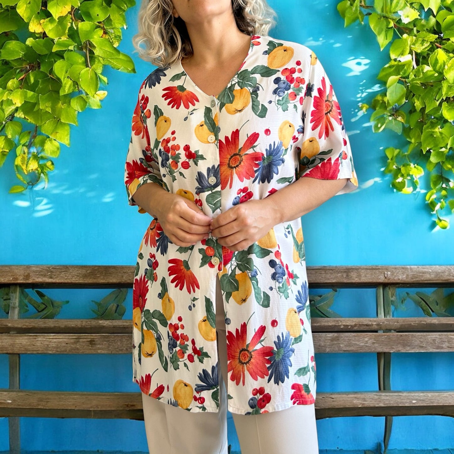 Vintage Floral Long Shirt