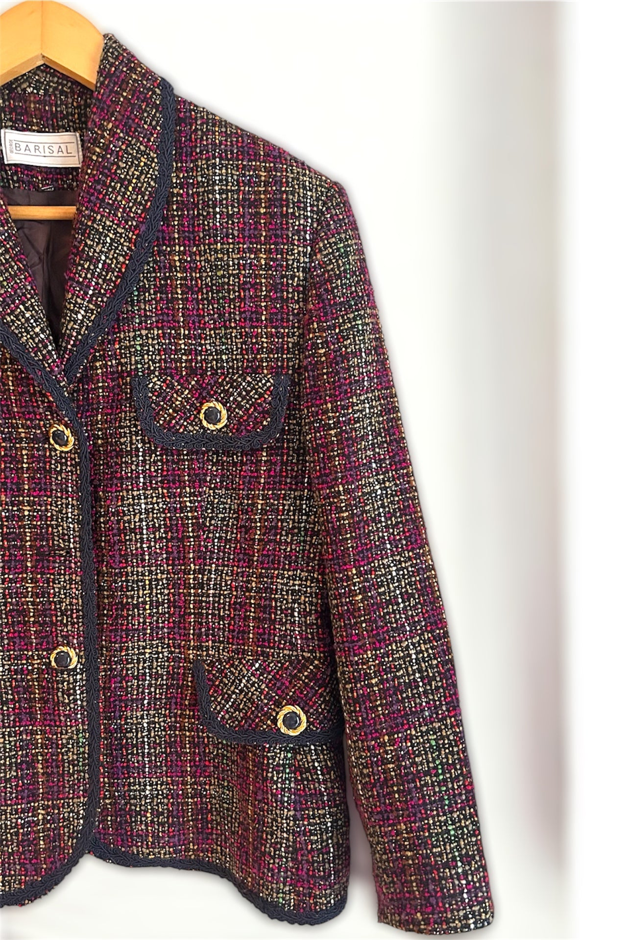 Vintage Tweed Blazer – Multicolor Textured