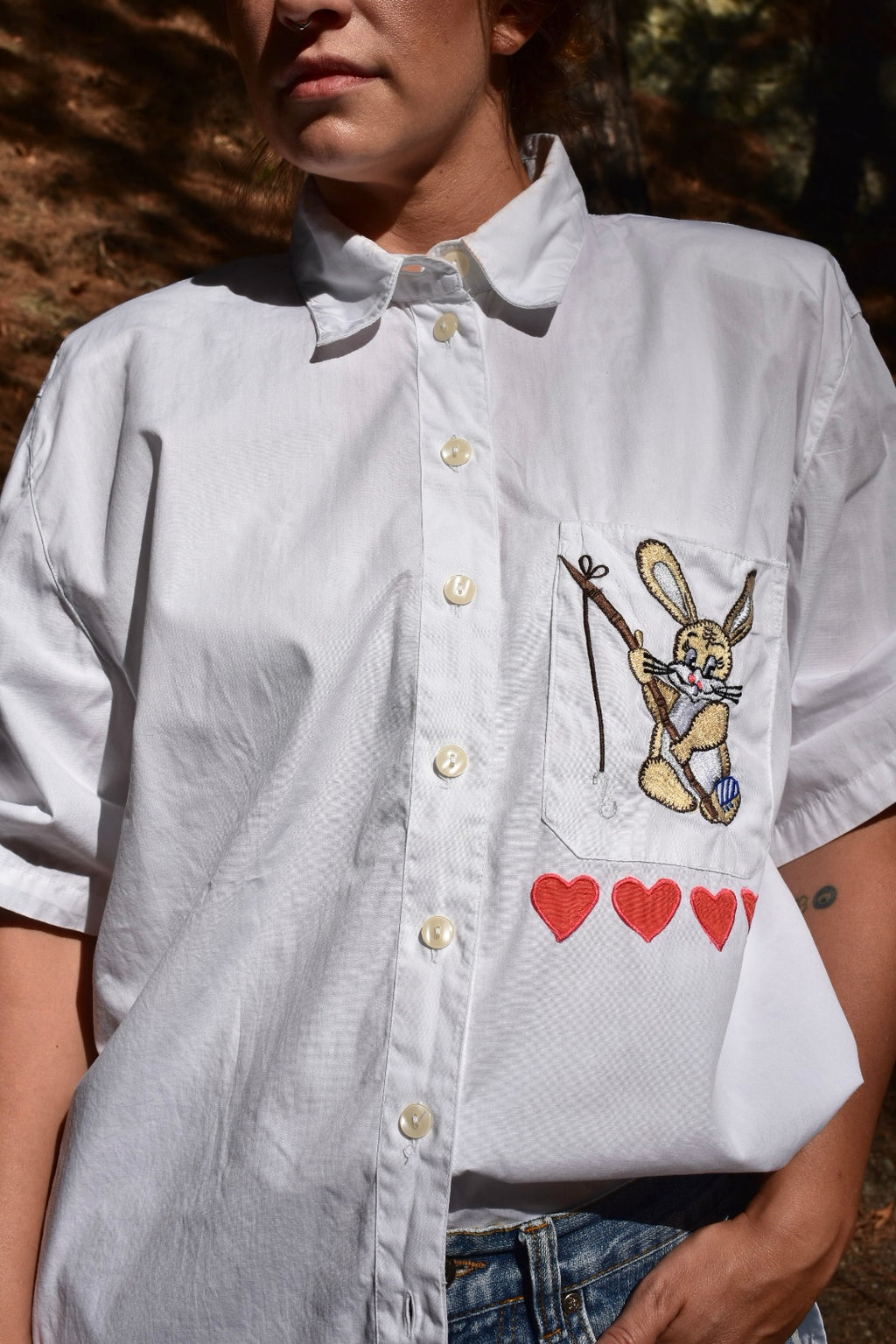 Vintage Embroidered Shirt “Great Catch” – Rare 90s Piece
