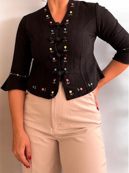 Vintage Embroidered 3/4 Bolero